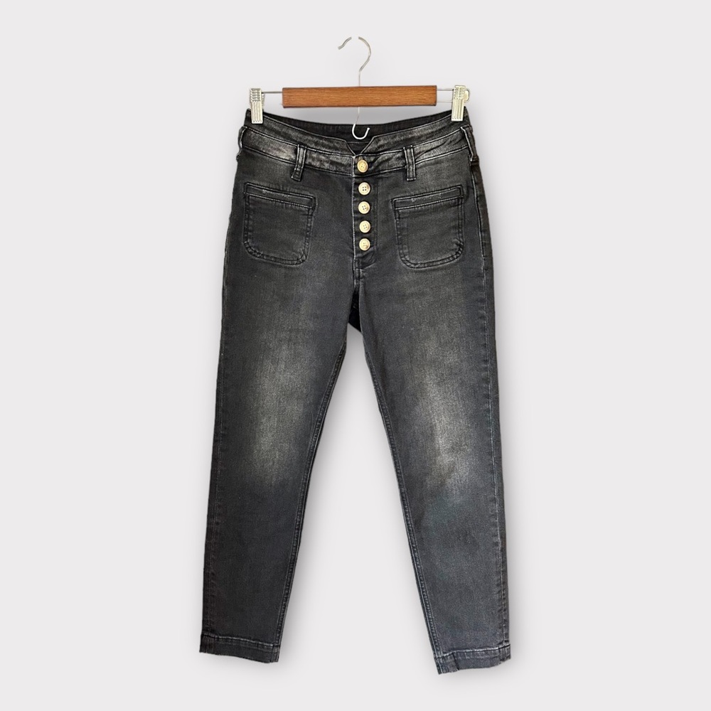 Anthropologie Pilcro High Rise Slim Patch Pocket Cropped Jeans, size 25 Petite‎